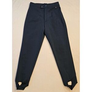 Vintage Obermeyer Ski Snow Pants Womens 12R Black Stirrup Wool Blend Made In USA